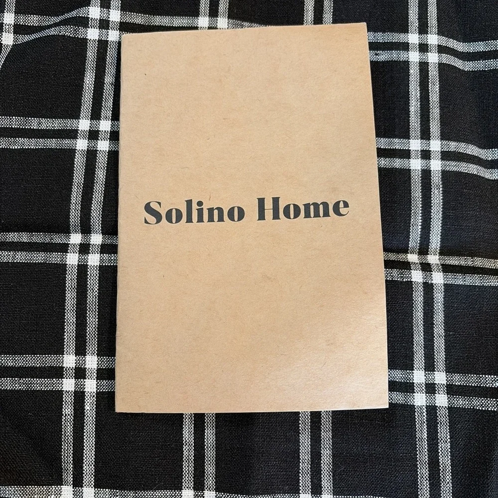 Solino Home Table Runner 100% Linen in Marseille Plaid - NIB 14x36 In